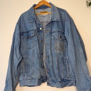 Wrangler Hero Denim Jacket 3X Plus Size Vintage Style Trucker Jean Jacket